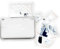 Custom 3DSXL Extra Gehäuse Komplettset Weiß Ersatz für alte 3DS XL/LL 3DSLL Konsole, fünf Abdeckplatten + Tasten, Schrauben, Stylus, Pads, Displayschutzfolie, Aufkleber