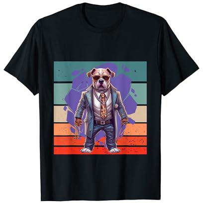 Bulldog-Anzug, Sonnenbrille, Boss-Mob-Autorität, kraftvoller T-Shirt