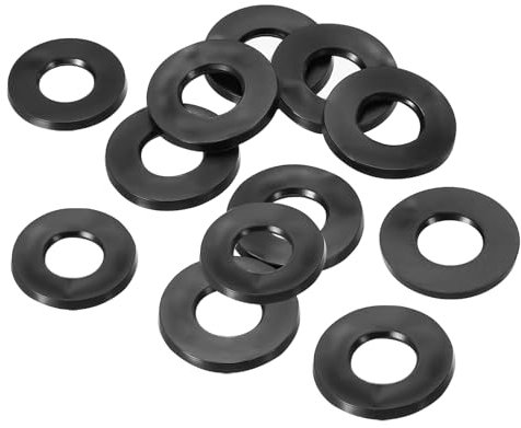 PATIKIL M12 Rubber Flat Washer, 12 Pack 12mm ID 24mm OD 3mm Thick Sealing Spacer Gasket Ring for Faucet Pipe Water Hose Fastener Bolt, Black