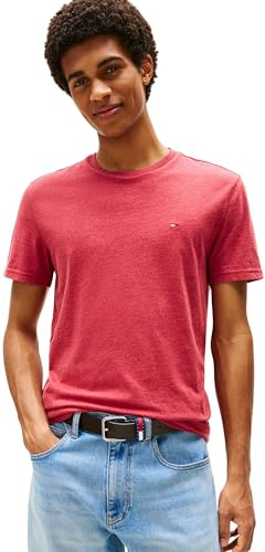 Tommy Jeans Herren TJM Xslim Jaspe Htr Tee EXT Dm0dm20363 S/S T-Shirt, Red (Sapphire Red Htr), XL EU
