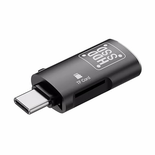 2 In 1 Schneller Kartenleser,5Gbps OTG Typ-C Zum USB 3.0 TF Kartenleser mit Lanyard USB C TF Micro-SD Kartenleser für PC Laptop,Android Handy Phone usw.