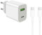 20W USB C Ladegerät mit Kabel 1.2M, Schnellladegerät Netzteil Adapter Stecker, Ladestecker USB-Schnellladenetzteil USB-C Charger Netzstecker für iPhone 16 15 14 13 12 11 iPad Samsung Galaxy Weiß