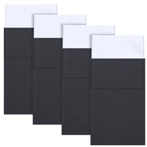 PLIGREAT 4 Stück Weiße Einstecktücher Für Männer Vorgefaltete Taschentücher Auf Karte Maskuline Einstecktücher Für Anzüge Hochzeitspartys Anzugzubehör