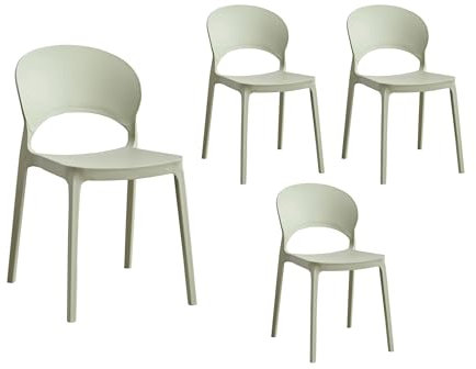 LC Garden »Vini« 2er Set Gartenstühle grün Stapelstühle Bistrostühle Kunststoff stapelbar wetterfest