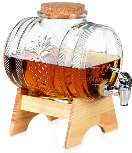 Distributeur de boisson avec robinet | distributeur en verre avec robinet et support, 3 l