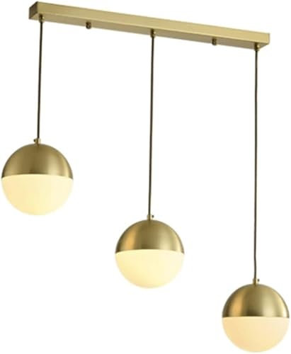 HLRTBCN Kronleuchter aus Messing Moderner Kronleuchter Pendelleuchte aus Opalglas, Pendelleuchte aus Opalglas der Mitte des Jahrhunderts, Tropfenlampe aus Messing inkl