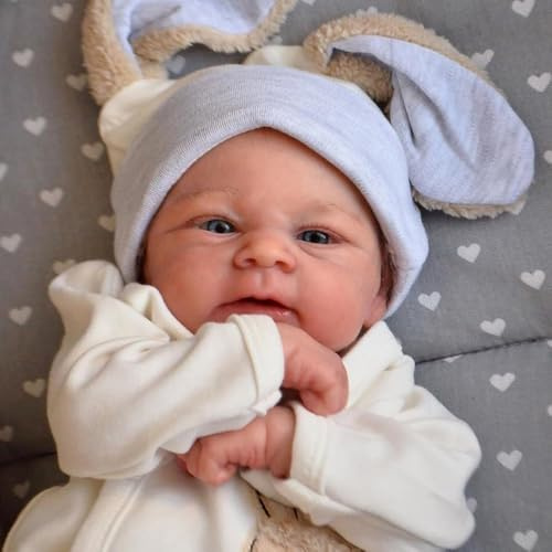 DOYSDJH Reborn Bambola in Vinile, 55 cm Bambola in Silicone Completo ,Include Vestiti e Accessori, per Bambini Sopra 3 Anni, Realistico Neonato Bambole Maschio Realistico Bambole Reborn