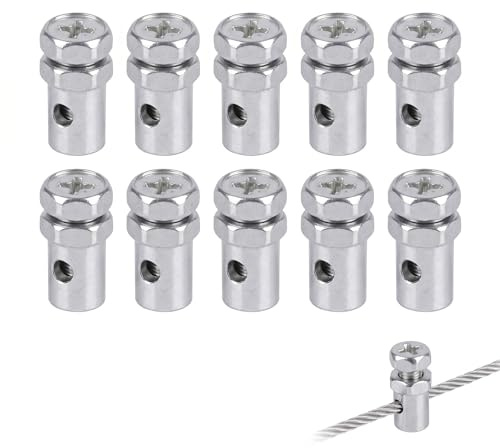 SWYZOR Serre Cable,10 Pcs Embouts à Vis pour Câbles de Commande, Serre Cable Velo, pour Câbles de Frein, Câbles D'accélérateur, Motos, Cyclomoteurs, Scooters, Vélos, Voitures et Karts