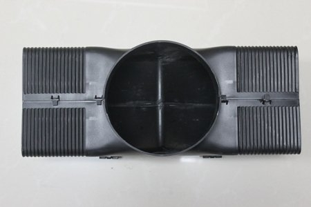 PKM AT150-4 Umluftweiche für Dunstabzugshauben | Anschlussgröße 150 mm | Schwarz
