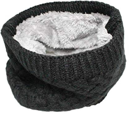 Colourful Baby World Kids Boys Girls Winter Fleece Lined Infinity Loop Scarf Neck Warmer (Black)