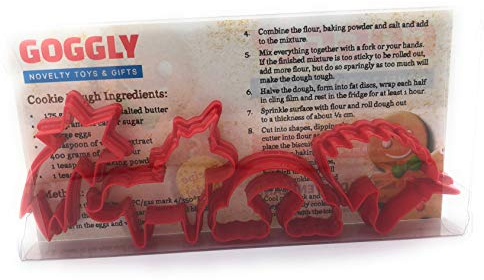 Unicorn Cookie Cutter Set of 4 - Unicorn Head, Rainbow & Shooting Star Cookie Cutter, Biscuit, Pastry, Fondant Clay Cutters