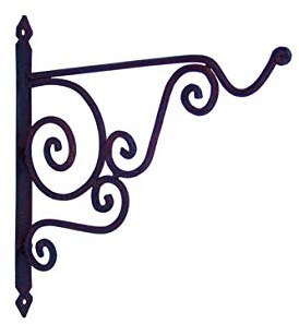 Casa Moro Marokkanischer Eisen-Wandhaken 28 x 25,5 cm edel rostbraun Laternen-Haken für Blumenampel Wand-Deko | Schöne Blumenhaken Dekoration Blumenhalter | L1733