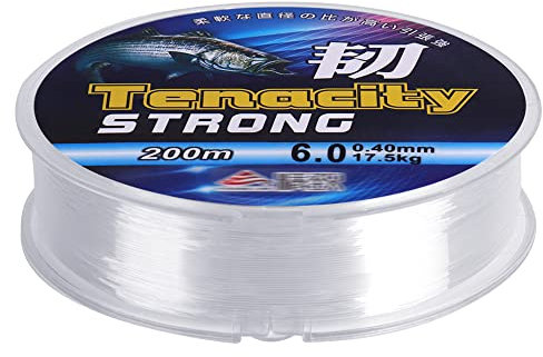 200 Meters Clear Nylon Fishing Line, 0.4 mm Monofilament, Strong Tension Wire for Fishing, Hanging, Craft