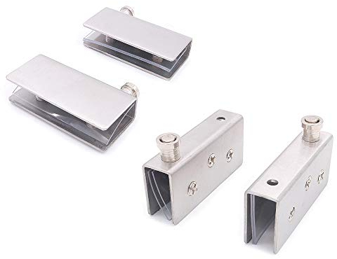 Nuzamas Lot de 2 charnières pivotantes pour porte d'armoire Montage supérieur et inférieur Loquet de porte en verre Grand format