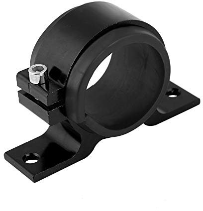 Tbest Car Fuel Pump Mounting Bracket,Aluminum Alloy 50mm Car Fuel Pump Mounting Bracket Single Filter Clamp Cradle(Black)