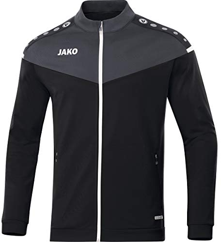 JAKO Unisex Kinder Champ 2.0 Polyesterjacke, schwarz/anthrazit, 164 EU