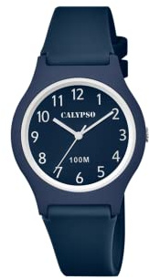 Calypso Kinderuhr Junge und Mädchen Analog aus Kautschuk Blau dunkel | Quarzuhr, Widerstandsfähiges Glas, Wasserdicht 10 ATM, K5798/4, Sweet Time