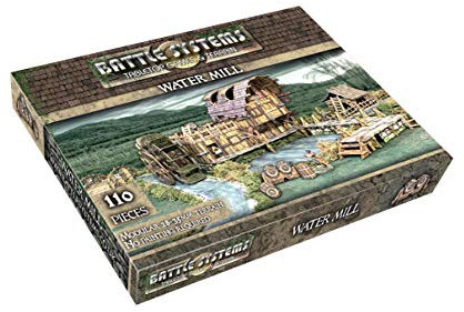 Battle Systems BAT-BSTFWE015 Fantasy Water Mill - Modular Multi Level Tabletop Wargames Terrain - Wargaming Scenery for 28mm to 35mm Miniatures