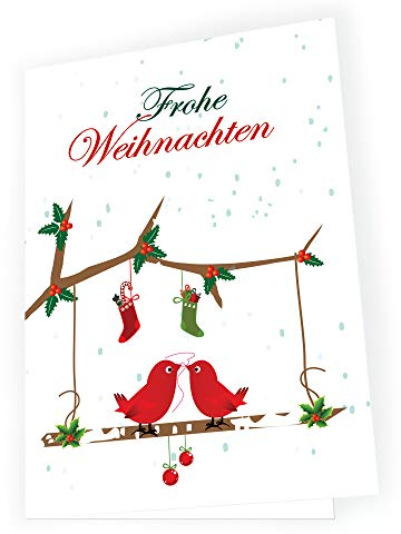 Seelenzauber Weihnachtskarte Verliebte Vögel mit passendem Umschlag 2x Karte 2x Umschlag