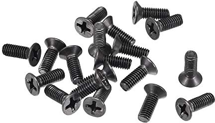 sourcing map M3.5 x 10mm Cruciforme Vis Attache Noir pour Portable PC TV Ventilateur Interrupteur 50pcs