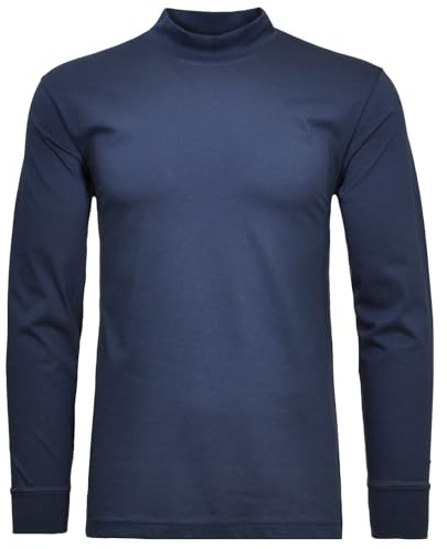 RAGMAN Herren Stehkragenshirt Langarm Nachtblau-079, S