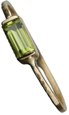 August Birthstone Rings-Green Gemstone Rings-Baguette Shape Peridot Rings-925 Sterling Silver Rings For Womens-Stacking Yellow Gold Plating Rings, US Size 3