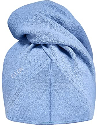Glov Asciugamano Capelli Microfibra Turbante Asciugacapelli Universale con Bottone Telo Assorbente Ideale per Tutti i Tipi di Capelli Perfetto per Doccia e Trattamenti Nutrienti
