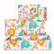Central 23 - Geschenkpapier für Jungen und Mädchen - Geschenkverpackung für Neugeborene - Safari - Tiere - Geschenkpapier in Grün und Blau - Recycelbar