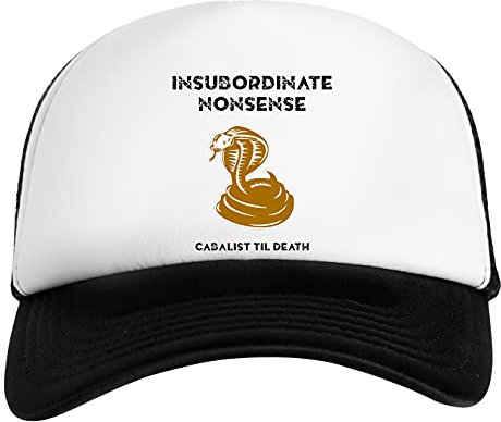 Insubordinate Nonsense Microbadge Weiß Schwarz Unisex Kinder Baseball Cap Kids White Black