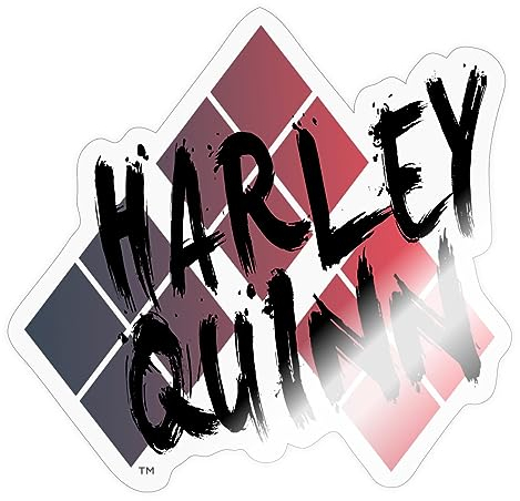 Spreadshirt Harley Quinn Rautenmuster Sticker, max. 10 x 10 cm, 10 x 10 cm, Transparent glänzend