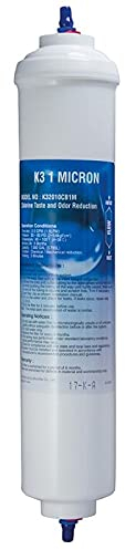 Filtro universale per frigorifero K3 da 1 micron, compatibile con Samsung LG Daewoo Rangemaster Beko Haier (sostituisce il filtro esterno), filtro di qualità per acqua potabile domestica
