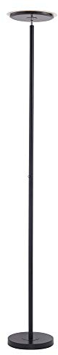 etc-shop Stehlampe Standleuchte LED Deckenfluter Wohnzimmer Stehleuchte Dimmer mit verstellbarem Spot, Metall schwarz, 1x LED 22W 1700 lm warmweiß, H 181 cm