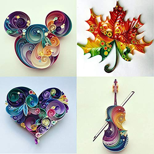 Papier Quilling Kit, Anti-Korrosive Papier Quilling, Geschlitzte Papier Quilling Werkzeuge 26 Farben Kunststoff + Weichkork für Tiere Blumen