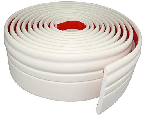 Wandsockelleiste zum Abziehen und Aufkleben, Gummi-Sockelleiste, 10,2 cm breit, flexible Vinyl-Wandabdeckung (10,2 cm breit x 41,4 cm lang, cremeweiß)