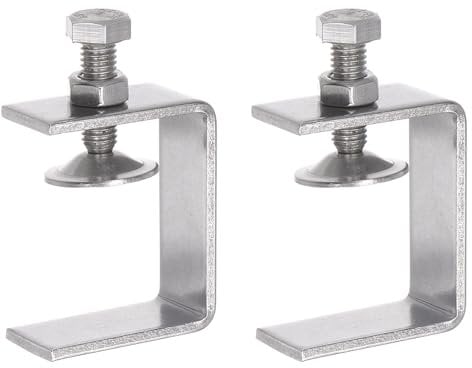 sourcing map Morsetto a C in acciaio inox con apertura a ganascia larga 46 mm per la lavorazione del legno Saldatura Edilizia Montaggio domestico 2 pezzi