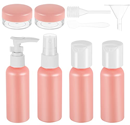 FANTESI Travel Bottles for Toiletries, 9 PCS Leak Proof Refillable Travel Containers Liquid Containers with Clear Toiletries Bag for Cosmetic Shampoo Lotion Makeup Shower Hand Soap