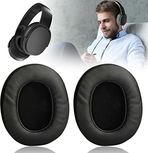 BRAVECOW Replacement Ear Pads Ear Cups Repair Parts Protein Leather memory foam for Skullcandy Crusher 3.0 Wireless Hesh 3