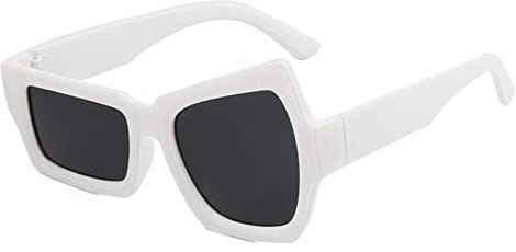 F Fityle Party Sunglasses, Unisex Asymmetric Eyewear for Women Cosplay Holiday Halloween, White