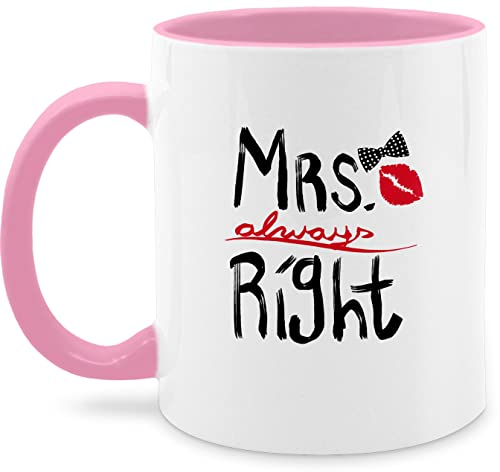 Tasse Tassen 325ml - Mrs. always Right Pinsel - 325 ml - Rosa - hochzeitsgeschenk hochzeit mrs heirat gastgeschenke geschenk