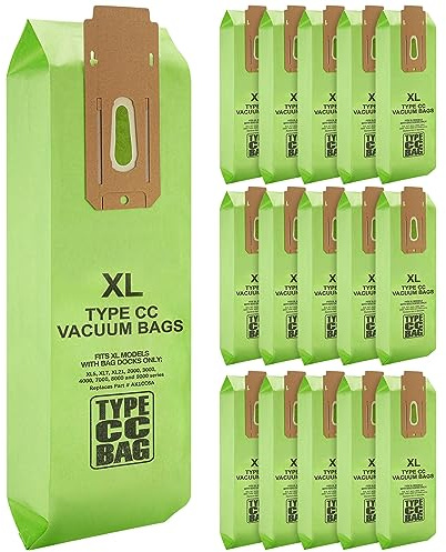 16 Packs Vacuum Bags for Oreck Type CC, Compatible with All Oreck XL Upright Vacuum Cleaner - Replaces Part # CCPK8DW