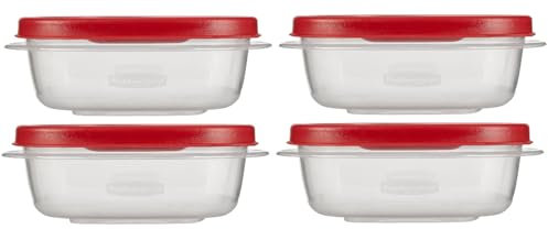 Utensilux Rubbermaid Food Storage Containers, 1.25 Cup Food Storage Containers, 9 Peice Set, Easy Find Lids, 4 Containers, 4 Lids Chalk Pen And Chalk Labels