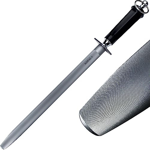 Sharpening Steel Knife Sharpener Rod Flat 12 IN Honing Steel for Knife