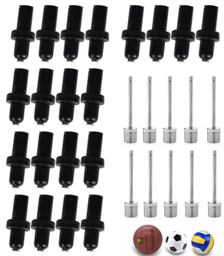 SquEqu 30 Pack Basketball Pump Needles Air Inflation Needle Adapter Inflating Valve Nozzle Kit Replacement for Football Soccer Sports Ball Volleyball Rugby Matchball Leak Repair