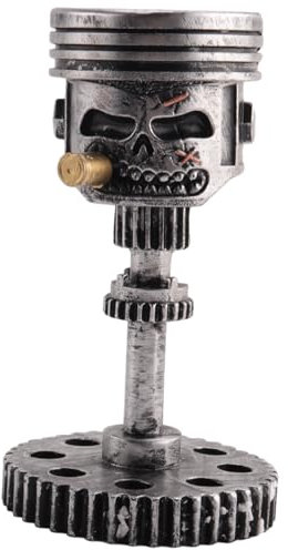 Doumneou Schnitzen Kolben Schädel Gesicht Realistische Totenkopf Skulptur Skulptur Kopf Statue Büro Zuhause Tisch Geschenke Halloween