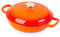 Shallow Cast Iron Casserole with Lid – Non Stick Dutch Oven Pot, Oven Safe up to 500° F – Sturdy Ovenproof Stockpot Cookware – Enamelled Cooking Pot – Orange, 2.3-Quart, 26cm – by Nuovva