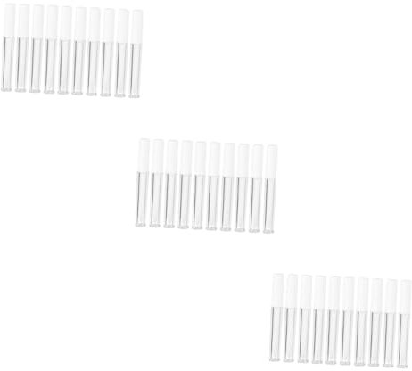 DOITOOL 30pièces Tubes à Lèvres Contenants Pour Lip Gloss Flacons Vides Avec Couvercle Blanc Transparent Pour Lip Glaze Et Huile à Lèvres