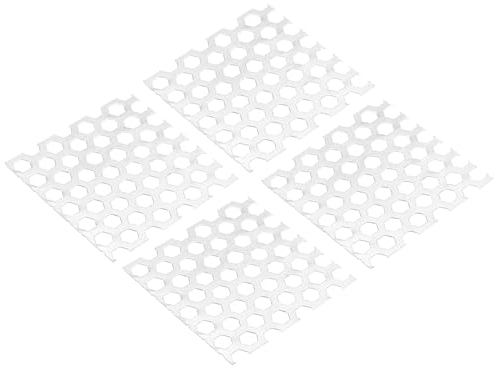 PATIKIL 3,94 L x 3,94 W Perforadas Metal Hojas, 4uds 20Ga 3/8 Agujero Aluminio Aleación Malla Expandida Perforada Placa para Ventilación Filtración Secadora Ventilación
