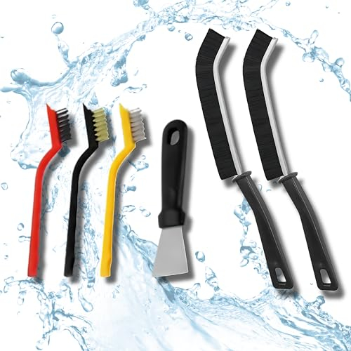 MiLuLa®⎥Kit de 5 Cepillos de Limpieza + Rascador⎥Cepillo Juntas Limpieza Hogar, Cepillo para Limpiar Juntas, Cepillo Cerdas Duras, Ideal para Limpieza Profunda y Ranuras
