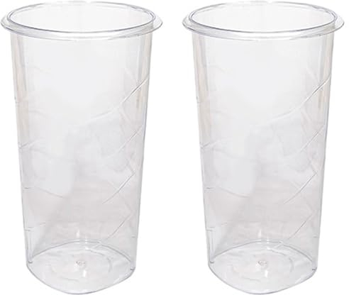 ACAN Tradineur - Pack de 2 floreros tubulares de plástico, jarrón Alto, diseño Moderno, Dormitorio, salón, decoración de Mesa, Fabricado en España (Transparente - 3,9 litros - 30 x 17 cm)