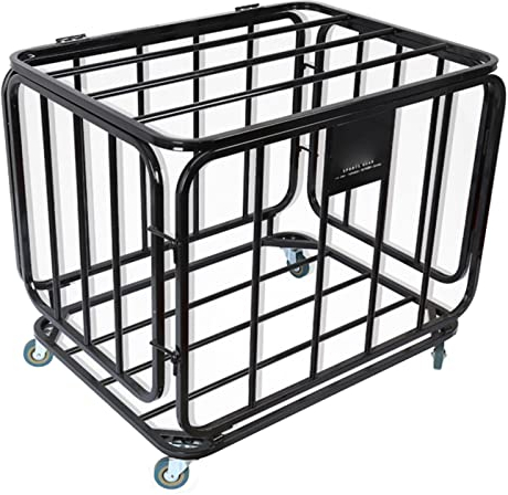 Sports Equipment Storage Cart On Wheels, Large Capacity Ball Cage for Basketball Football Volleyball, Home Gym Garage Organizer
